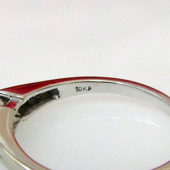 Diamond Promise Ring With Accents 10k White Gold Size 6.25 Genuine Natural Real - Picture 12 of 12